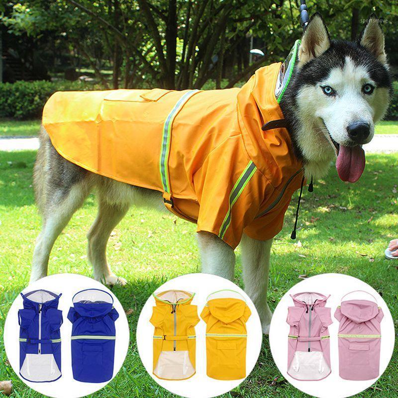 

Dog Clothes Dog Raincoat PU Pet Raincoat Clothes Hooded Windproof Jacket Small Medium Puppy 4 color1, A1
