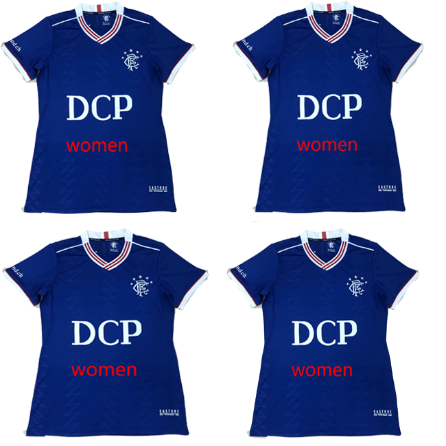 

2020 2021 Glasgow Rangers fc women Soccer Jerseys 20 21 DEFOE HAGI MORELOS TAVERNIER Rangers women Football Shirts Maillot de foot, Black;yellow