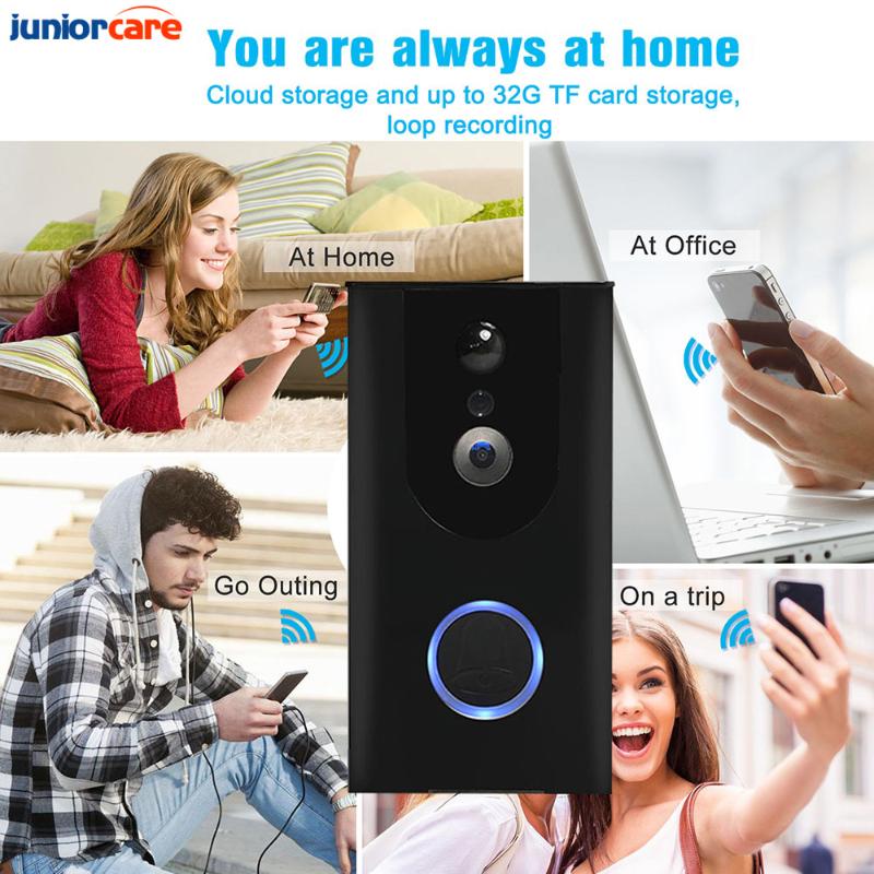 

Smart Life WiFi Doorbell Camera Visual Call Intercom Infrared Night Vision PIR Motion Detection Remote Record Security Monitor