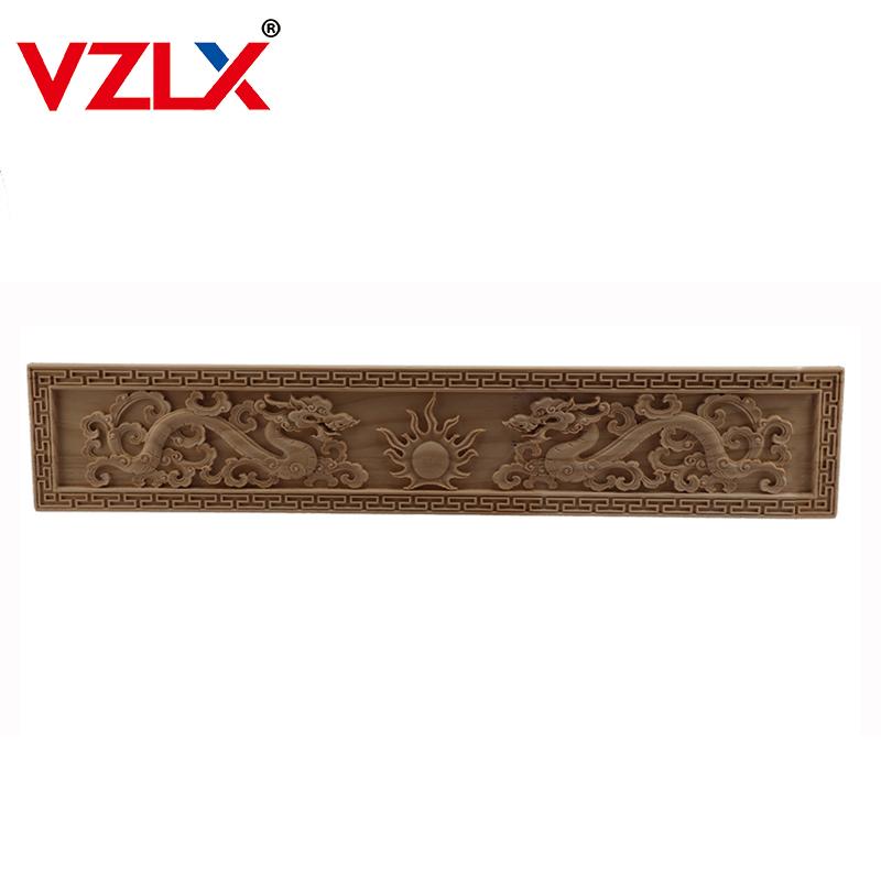 

VZLX Wood Carved Applique Ssangyong Mouldings Frame Corner Onlay Unpainted Furniture Home Door Decor Decoration Accessories