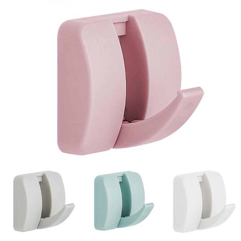 

Organizer No Drilling Rustproof Hangers Towels Durable Strong Bearing ABS Home Practical Wall Hook Rack Self Adhesive Invisible