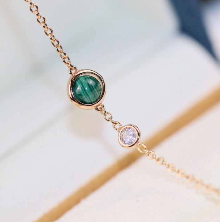 

Luxurious quality charm bracelet with one bead pendant and diamond for women wedding jewelry gift PS8268