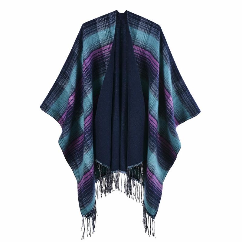 

2021 Cashmere Winter Warm Ponchos And Capes For Women Foulard Femme Shawls And Wraps Female Bufanda Brand Bandana