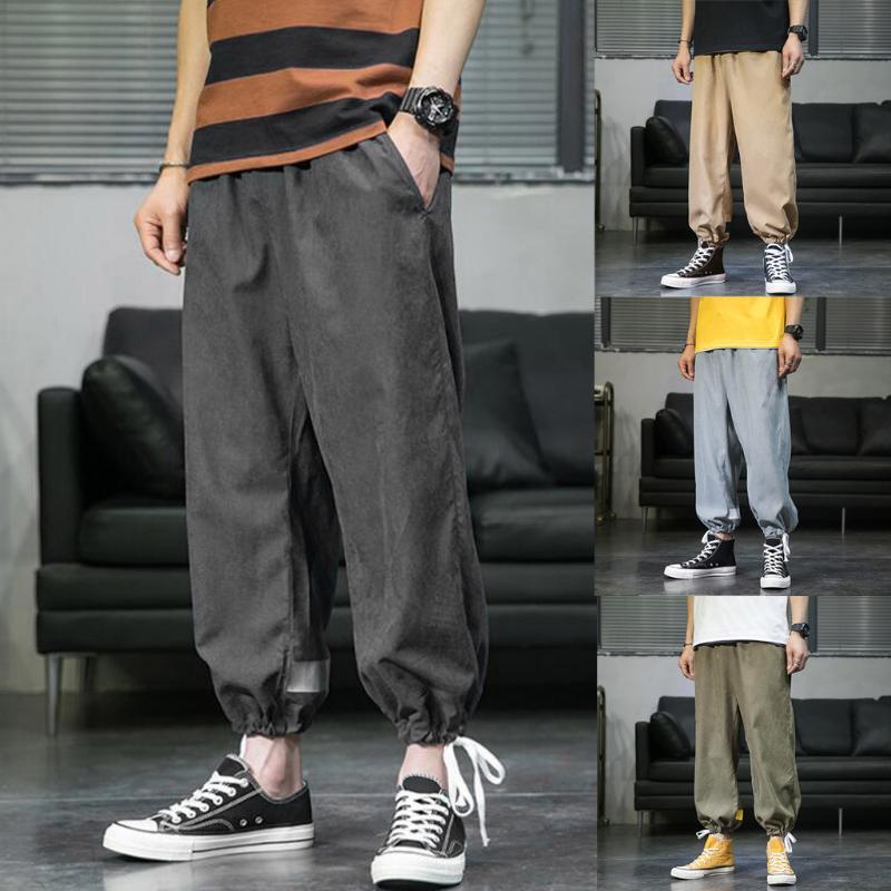 

Casual Pants Fashion Mens Solid Pocket Loose Sports Bloomers Trousers Casual Beam Feet Pants joggers cargo men, Khaki