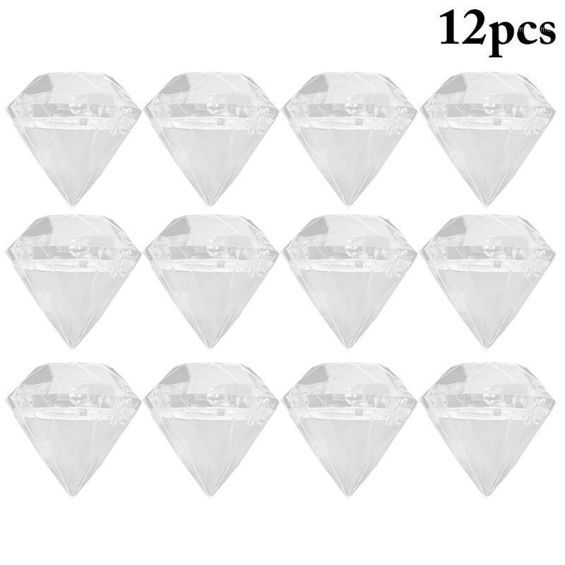 

12PCS Wedding Candy Box Clear Diamond Shape Candy Container Party Favor Box Gift for Party1