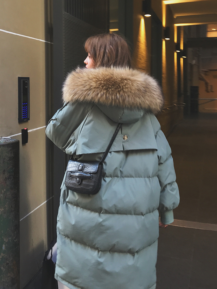 

Winter Jacket Women 2020 Large Fur Collar Korean Hooded Coat Warm Thick Long Female Down Cotton Parka Oversized Snow Outwear, Lime white