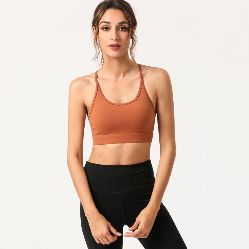 

Celebrity Style New Outdoor Running Fitness Quick-Dry -resistant Seemless Yoga Sports Underwear Bra Wireless /301, Mocha