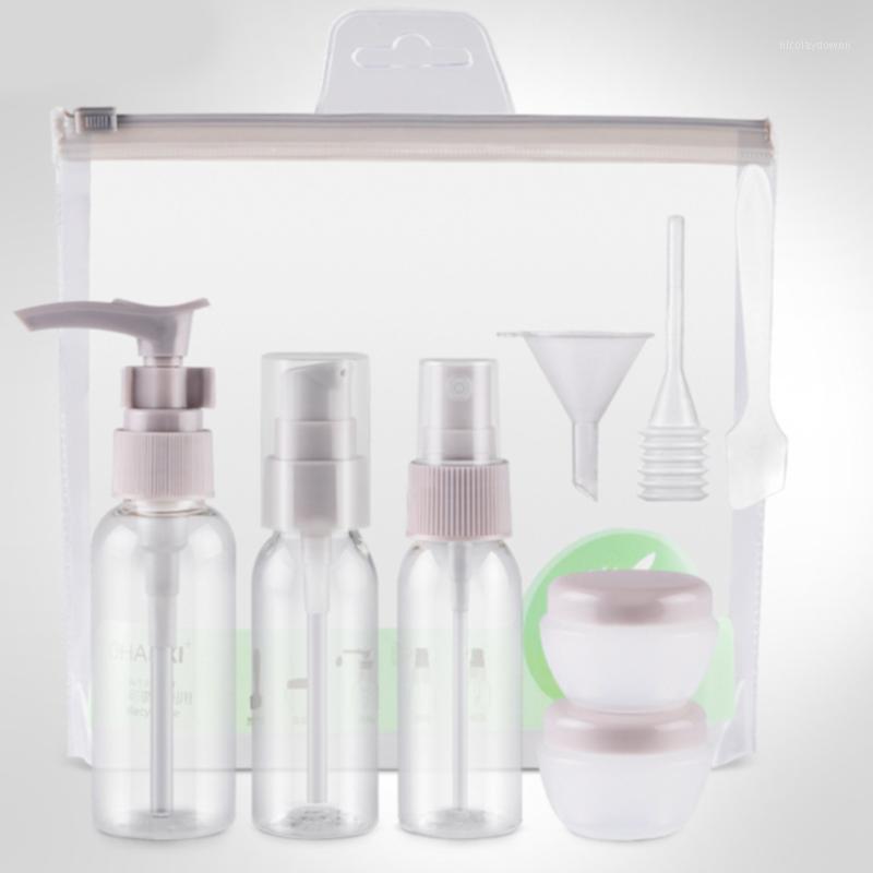 

Hand Pressing Durable Leak Proof Refillable Plastic Portable For Lotion Empty Liquid Containers 9pcs/Set Travel Bottles Set1