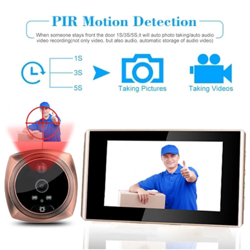 

4.3 Inch LCD Screen Digital Camera Doorbell High-Definition Camera Door Bell Electronic Peephole Door Viewer Hardware
