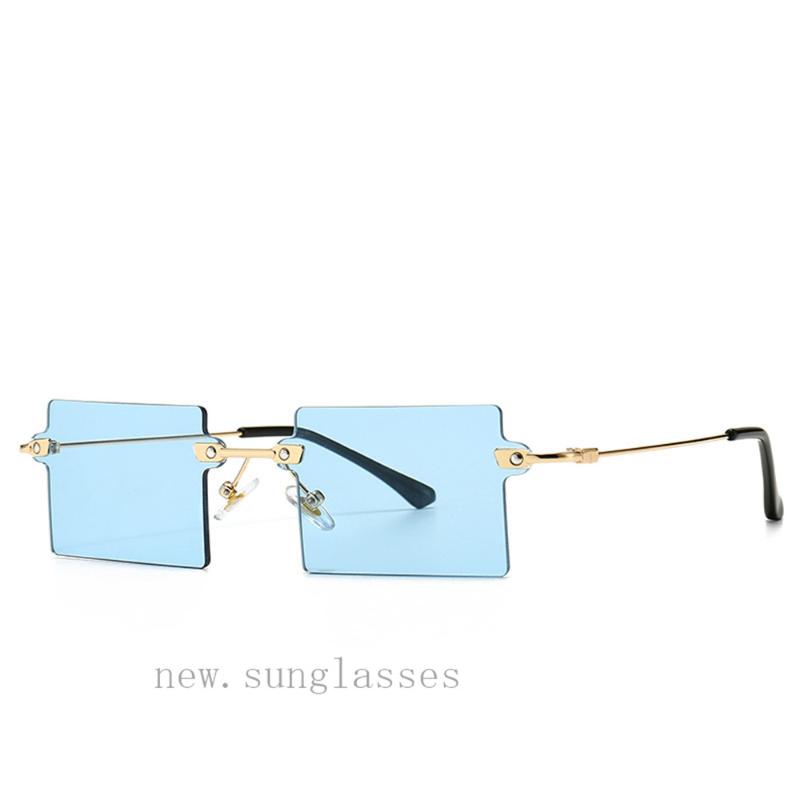 

Sunglasses Frameless Square Women Men Hip Hop Designer Vintage Party Sun Glasses FML