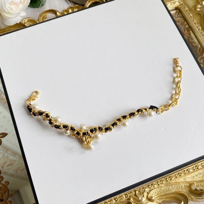 

Fashion brand designer pearl chokers necklace for women Party Wedding Lovers gift luxury jewelry for Bride With BOX, Silver
