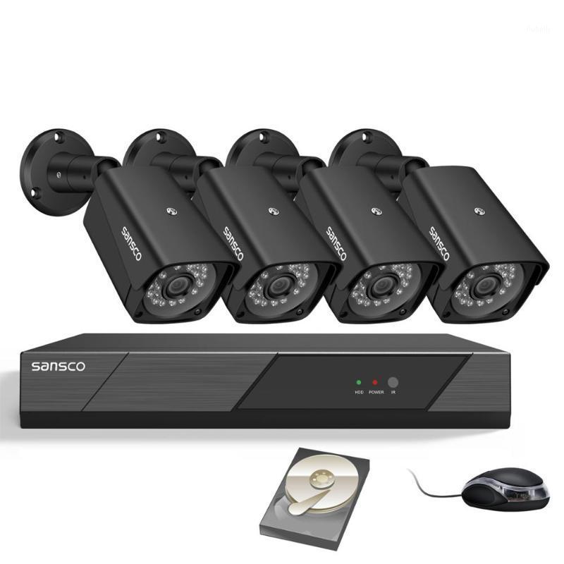 

SANSCO 8CH 1080P DVR CCTV Security System Kit Video Surveillance with 4pcs Black HD 2MP IR CCTV Camera Home Outdoor Night Vision1