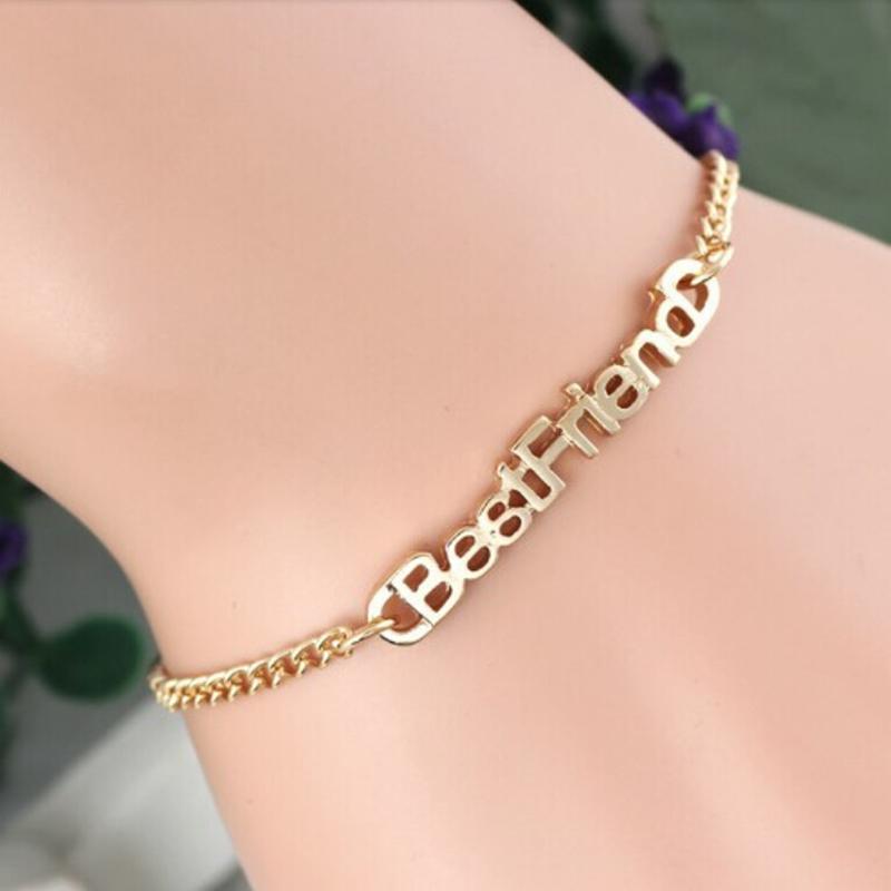 

1Pc Women Bracelet Letter Pendant Artisan Charm Best Friend Bracelet For Women Jewelry Stainless Steel Gifts Bracelets