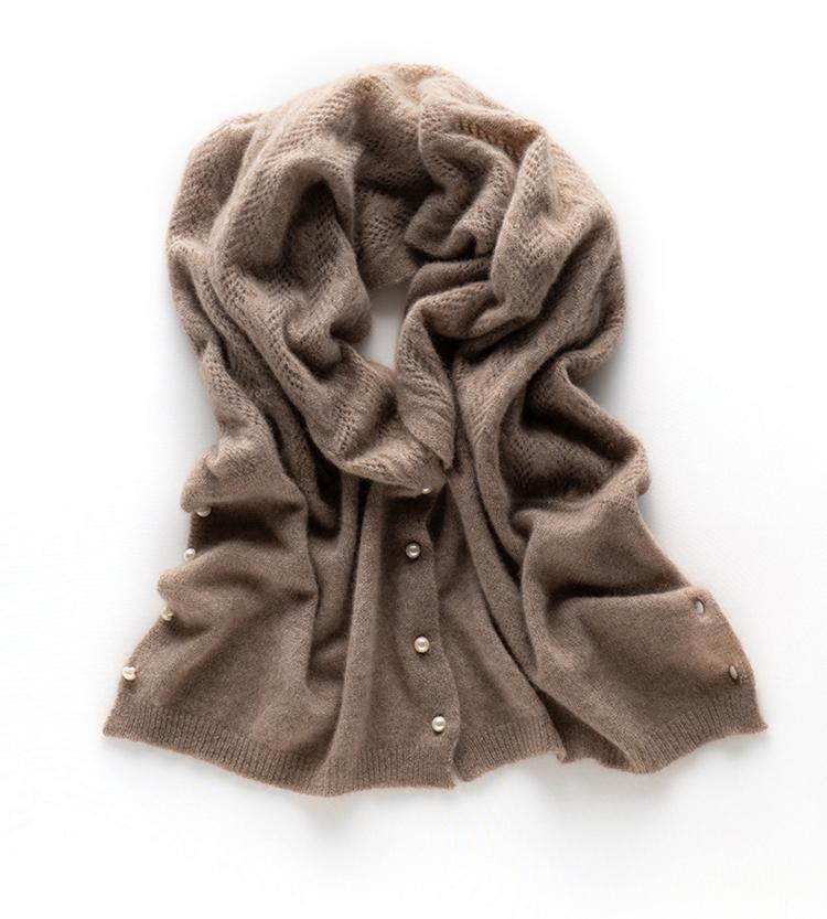

Scarf Women 100% Cashmere Special Design Solid Knitting 3 Colors Hollow Out Ladies Knitwear Coat New Fashion