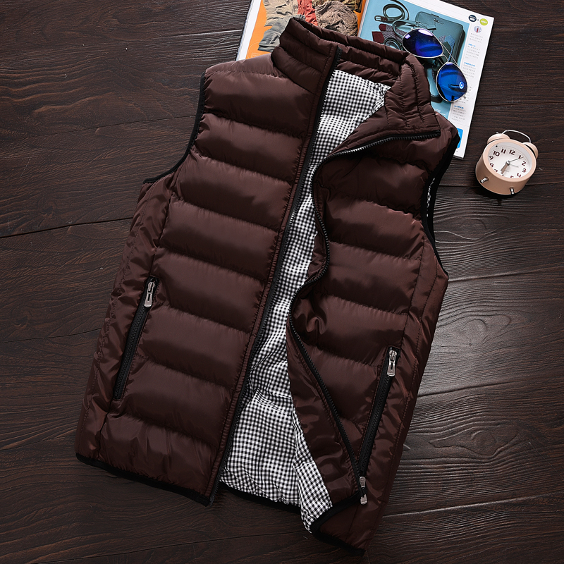 

2021 Sleeveless Male Jackets New Solid Style Vest Warm Autumn Men's Clothes Big 626 EMHI, Black