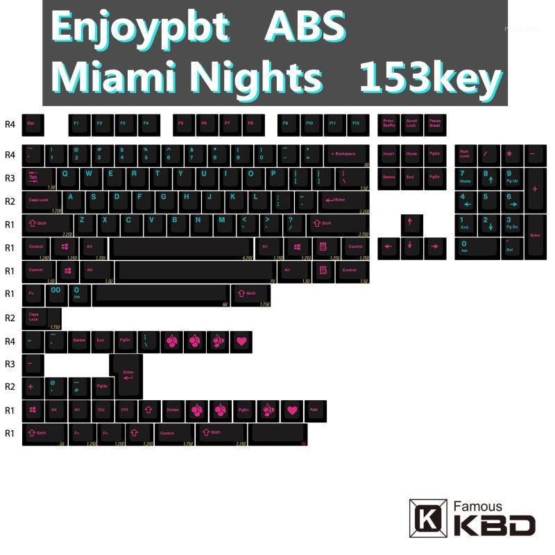 

Keyboards Enjoypbt Miami Night Keycap ABS 153 Keys For Most Mechanical Keyboards1