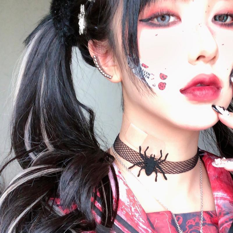 

Spider Black Gothic Lace Choker Dark Metal Weird Cosplay Costumes1