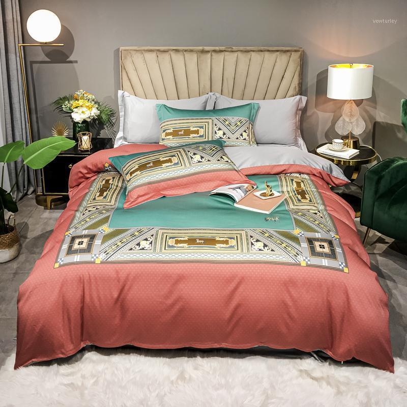 

60S Cotton Digital Printing Duvet Cover Bed Linen Fitted Sheet Pillowcases Bedclothes Queen King Size 4PCS1