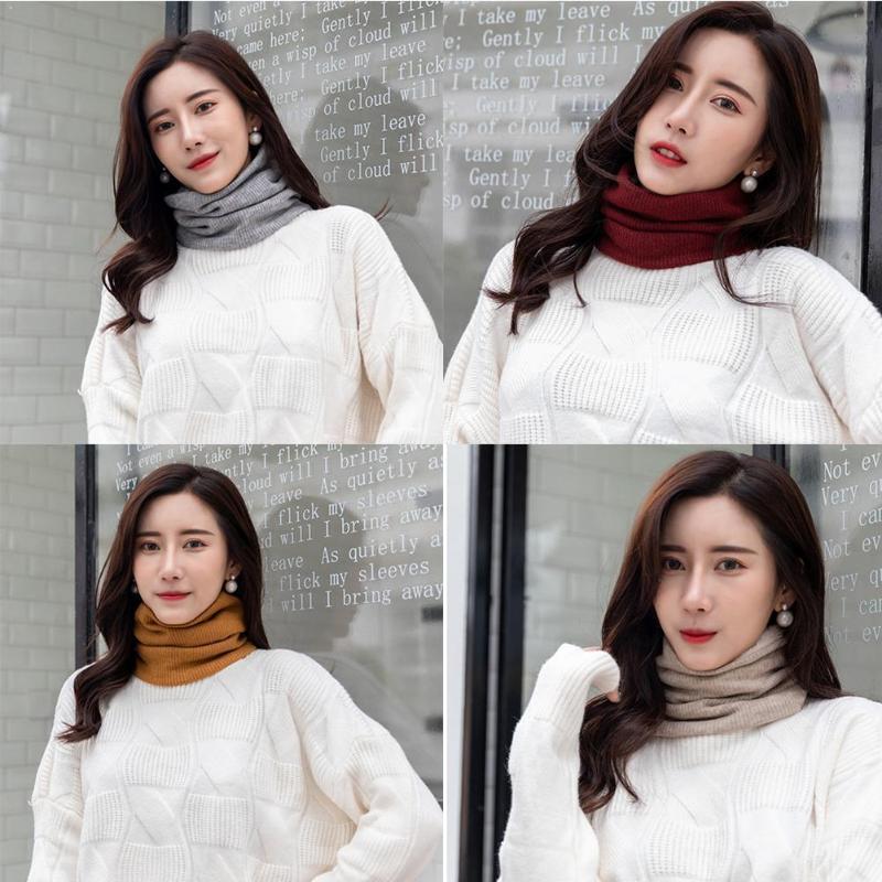 

Unisex winter men women warm knitted ring scarves thick mufflers plush mesh elastic boys necklace scarf girl neck warmer ki M3N4