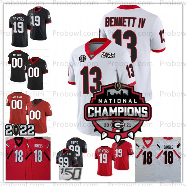 

Custom Georgia Bulldogs College UGA Jersey Football Brock Bowers Stetson Bennett IV JT Daniels Kearis Jackson Zamir White Dean Derion Kendrick Kendall Milton Smith, Black