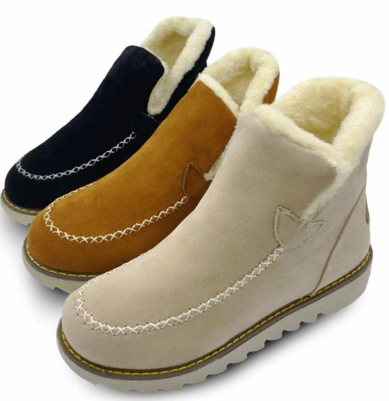 

2021 Women Ankle Boots Winter Fur Warm Snow Boots Winter Comfortable Flat Wool Women Shoes1, Black
