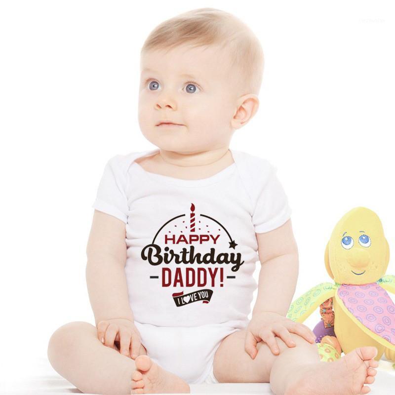 

Baby Rompers Happy Birthday Daddy Summer Heart Baby Girls Clothing Jumpsuits Children Summer 0-24M Newborn Outfits Outwear1, Gray