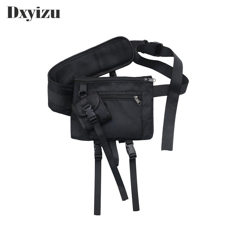 

Fashion New Men's and Women's Nylon Belt Waist Waist Bag Mobile Phone Bag Multifunctional Casual Messenger Shoulder, Black