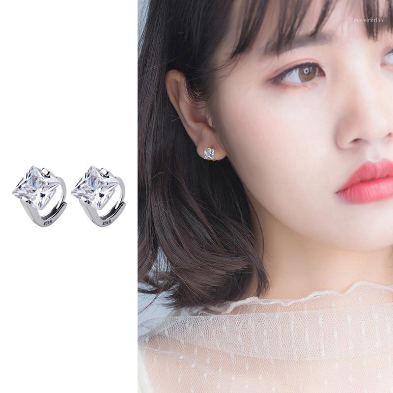 

Mocanie Minimalist Design Square Zirconia Hoop Earring for Women Pure 925 Sterling Silver Trendy Geometric Earring Fine Jewelry1