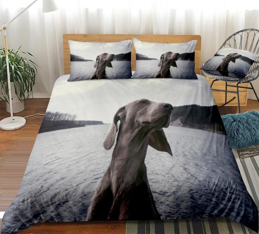 

Sausage dog Duvet Cover Set Animals Bedding Set Cute Dog Beds Bedclothes Home Textiles Microfiber For Boys Kids Bedding1, Black