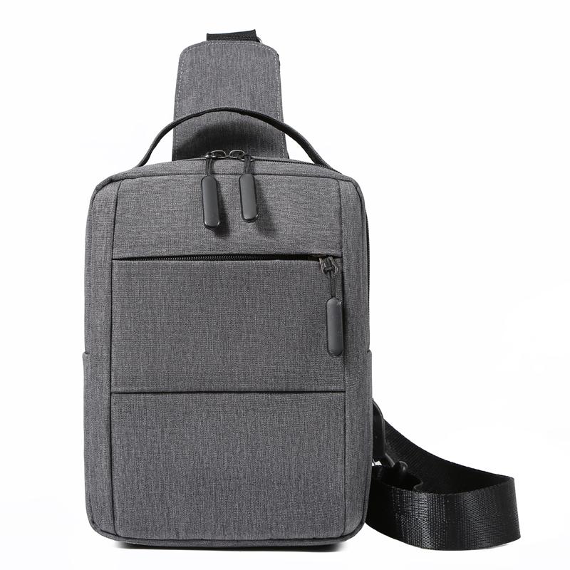 

Sling Chest Bag Crossbody Shoulder Backpack Men Travel Bags USB Rugzak Shoulder Daypack for Women Waterproof Sacoche Homme Luxe, Style 2 gray