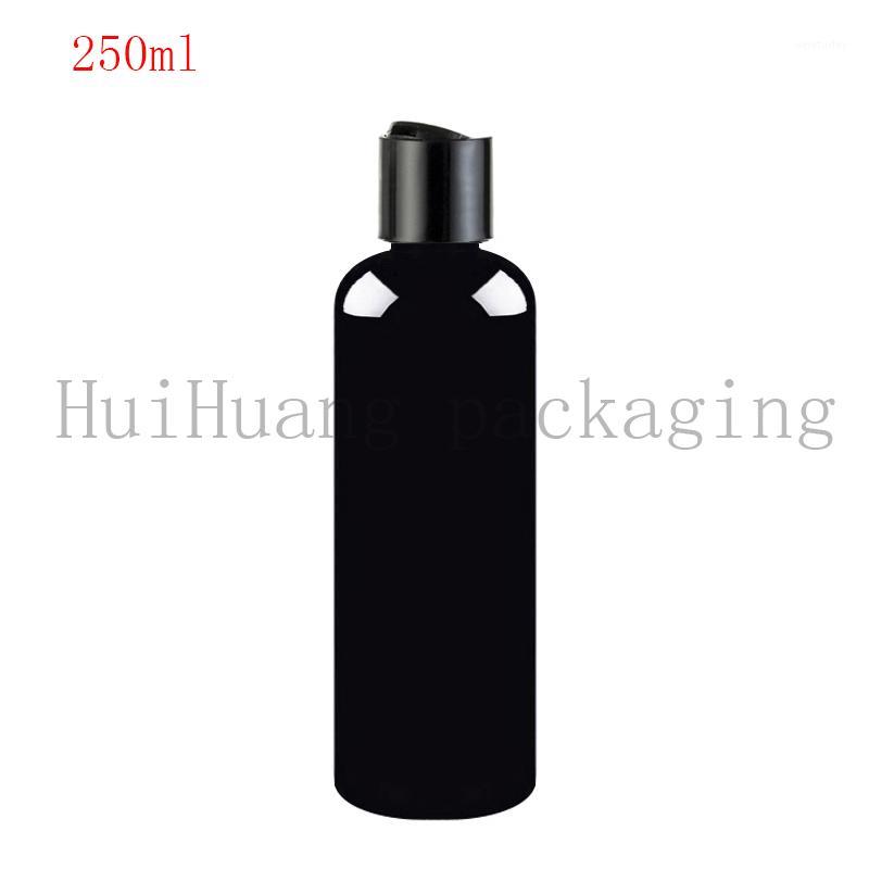 

40pcs 250ml Disc Screw Cap Cosmetics white Bottle,Plastic Container,black Empty Liquid Soap Shampoo Bottles 250cc black Bottle1