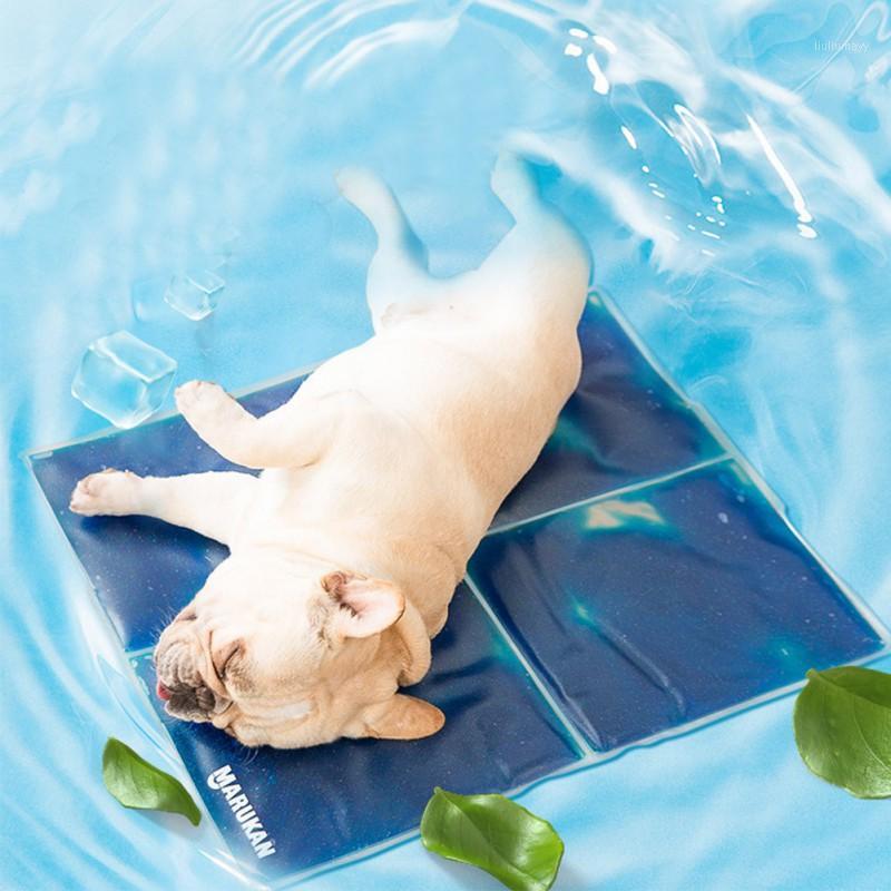 

Pet Cat And Dog Summer Mat Solid Gel Sleeping Cooling Mat Teddy Mattress Pet Cool Bed Cat Cushion Keep Cool For Dogs1, Navy blue