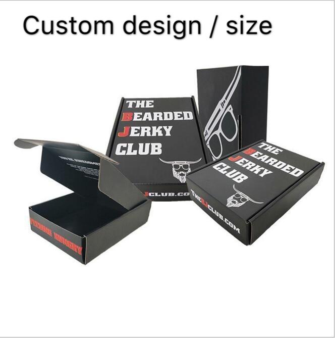 

100PCS/lot custom boxes design size kraft box package carton gift box Wigs blank 3layer corrugated customized printed logo