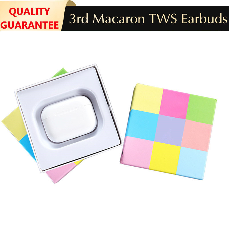 

Air Pro 3rd inPods Macaron in-ear Earbuds TWS Bluetooth 5.0 HiFi Stereo Sound Wireless Earphones Pop Up Window GPS Rename for Cellphone, Yellow