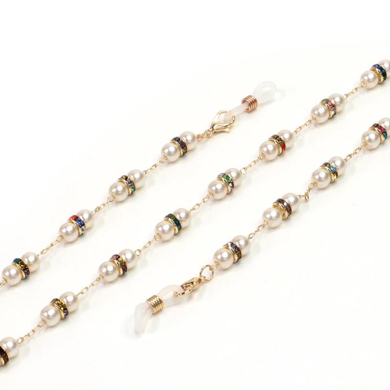 

Fashion Mask Chain Pearl Face Mask Retainer Chain Crystal Circle Holder Glass Eyewear Non-slip Lanyard Necklace for Women