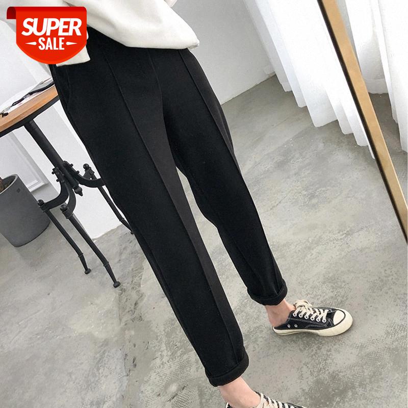 

Autumn Winter New Pencil Pants Women Plus Size Wool High Waist Woman Pants Loose Casual Trousers Women Femme Pantalon 6648 50 #Nz9J, Black;white