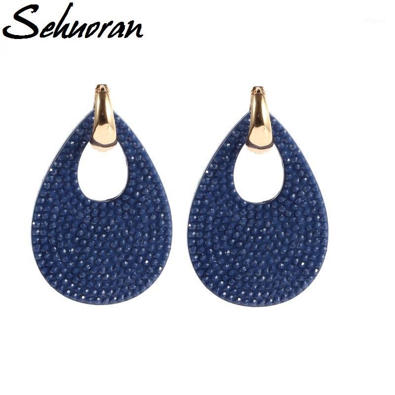 

Dangle & Chandelier Sehuoran 2021 Earrings Brincos Big Water Drop For Woman Copper With Resin Pendientes Statement1