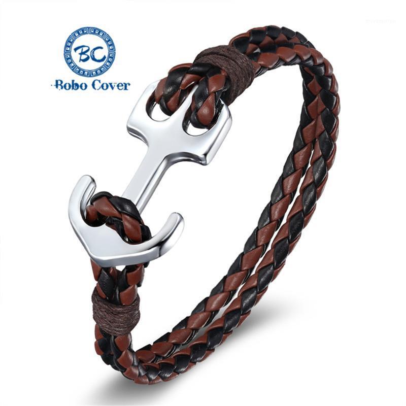 

High Quality Multilayer Leather Bracelet Men Stainless Steel Anchor Fashion bracelet Women Jewelry Best Friend Gift Dropshipping1
