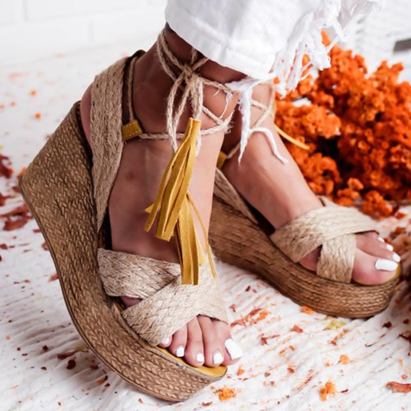 

Summer Women sandals Wedges buckle strap Casual Beach Platform Ladies Shoes Height Increasing Chunky Zapatos De Mujer1, Pink