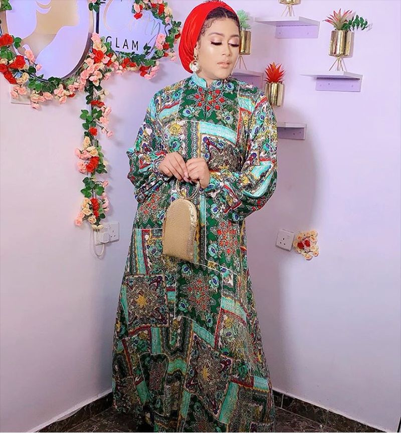 

New Floral Printed Dresses Women Long Sleeve Stand Collar Loose Maxi Long Dress Plus Size African Women Dresses E03, Multi