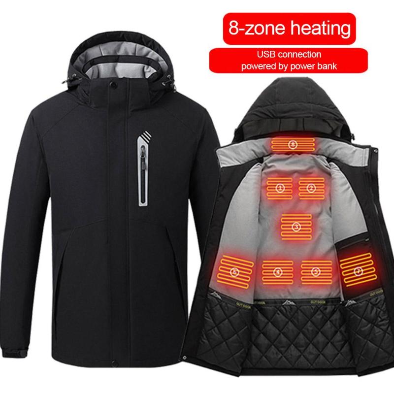 

Smart Heated Jacket Outdoor Warm Men Heating Jacket Vest Winter Cloth Camping Hiking Hunting Skiing Sport -5XL, As pic