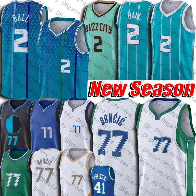 

1 77 LaMelo Luka Doncic Ball Basketball Jersey 20 41 Gordon Hayward Dirk Nowitzki Charlottes Dalla Hornet Maverick Jerseys 2023 City