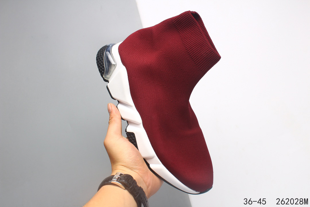 

2020 new Paris fashion Sock Shoe Knitted Trainers Casual Sneakers Trainer Sock Race Black Shoes classic Men Women Sports Shoes 36-45, White;red