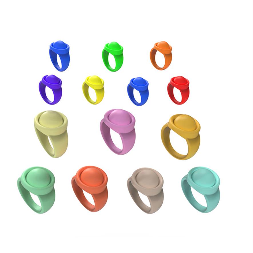 

Sensory Silicone Finger Ring Fidget Push Bubble Toy Candy Color Rings Kids Christmas Gift Decompression Toys Wholea32