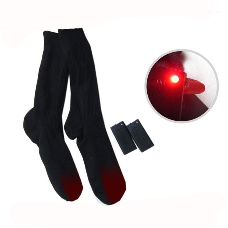 

Adjustable Temperature Electric Heated Socks Thermal Heating Long Cotton Sock For Cold Feet Winter Warm Tool1, As pic