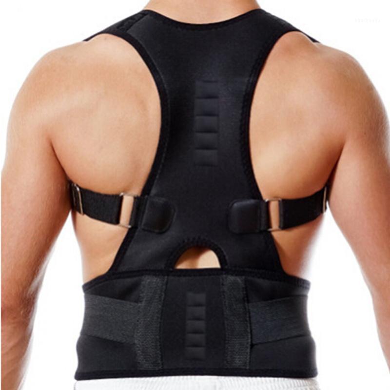 

Spine Support Belt For Men Women New Magnetic Posture Corrector Neoprene Back Corset Brace Straightener Shoulder Back Belt Black1, As pic