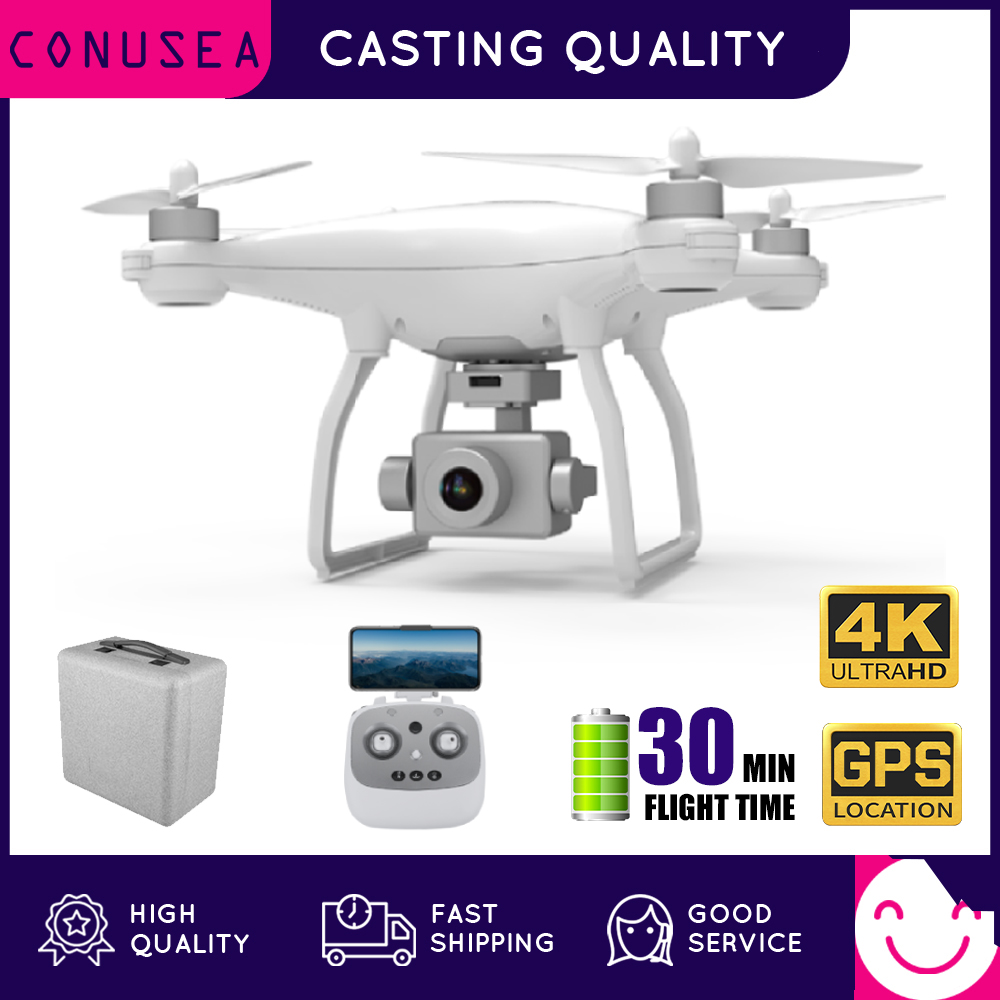 

CONUSEA K777 Drone 4K with HD Camera FPV 30min Flight Time Brushless Motor Follow Me SD Card GPS Drones RC Quadcopter for Adults, 4k 1b epp-box