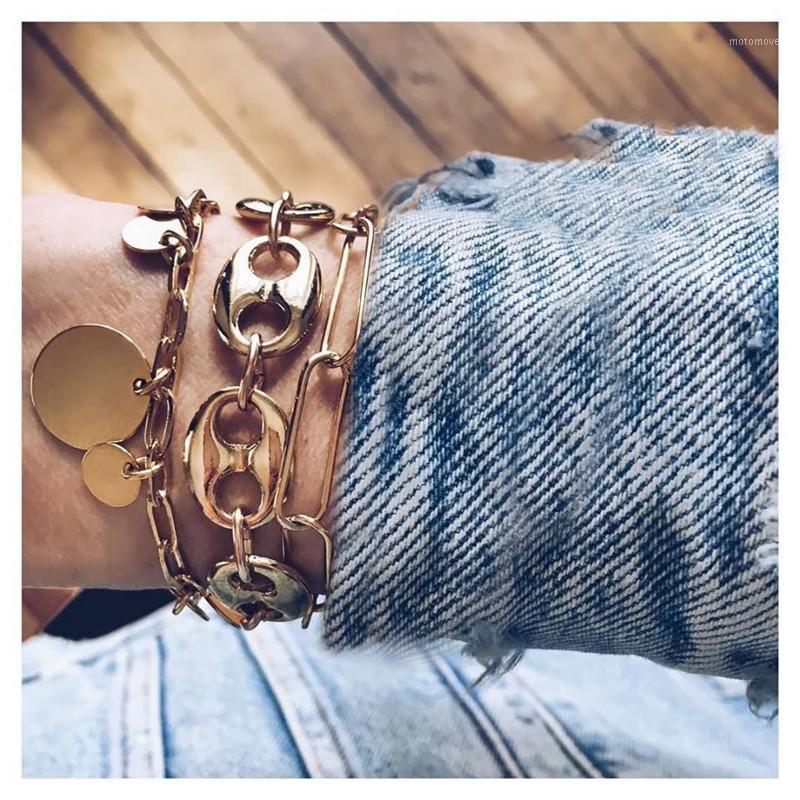 

WUKALO New 30 Styles Gold Color Punk Vintage Coin Pendant Bracelets Set for Woman1