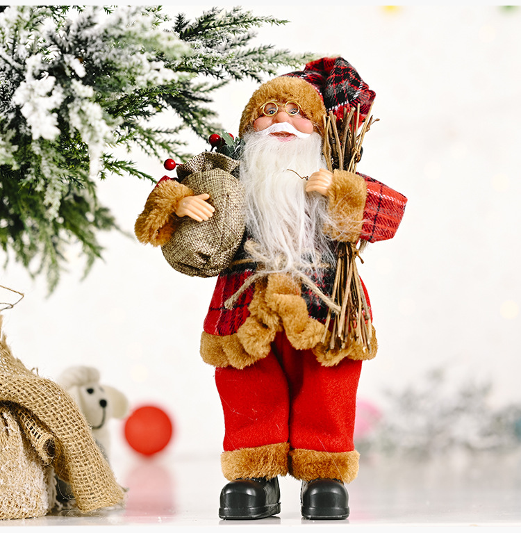 

Christmas celebration decoration standing posture Santa Claus doll creative new Christmas backpack old man doll ornaments