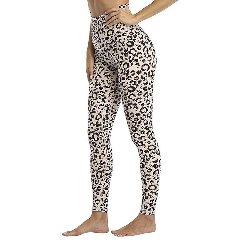 

2020 New Leopard Print High Waist Hip Push Up Yoga Leggings Women High Elastic Slim Gym Workout Tight Pants Fitness Clothing kg-86, Color 3